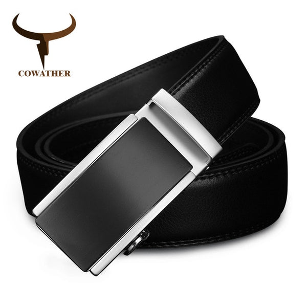 Automatic alloy buckle high grade cow leather belt