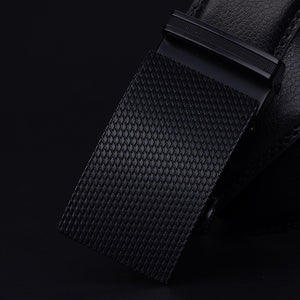 Genuine leather automatic buckle belts for men